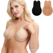 New Product Rabbit Ear Silicone Self Adhesive Push Up Bras Invisible Strapless Lifting Nipple Covers